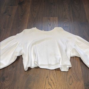 Free people white cropped sweatshirt
